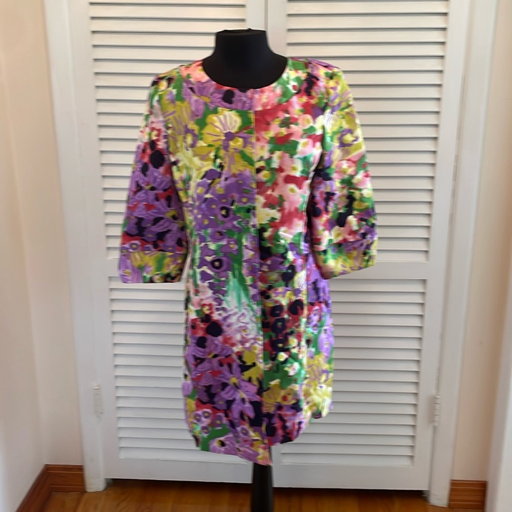 NWT Elie Tahari jacket /summer coat lining pockets/zipper details M